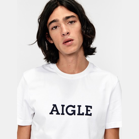 Aigle Technical T-shirts Men White ZA-39210